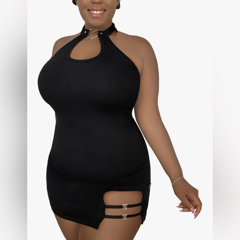 Goth halter mini dress